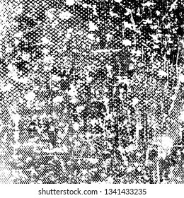 Texture of scratches, chips, cracks. Grim grunge background. Black and white pattern of scuffs. Old vintage surface. Ruined dirty wall