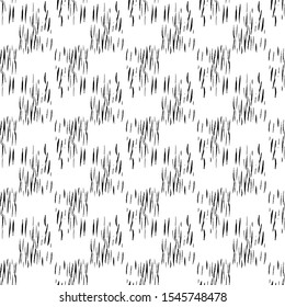 Texture scratches, title, weaving, old surface, brush stroke, lines seamless vector pattern. Black and white.
