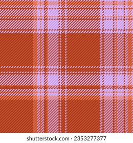 Textura de fondo transparente de tela textil tartán con un patrón de plaid vectorial en colores rojo y púrpura.