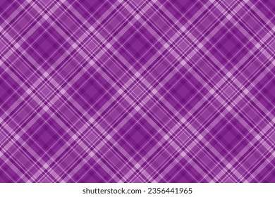 Texture seamless background of vector pattern fabric with a textile check plaid tartan in purple and light colors.