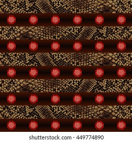 Texture, seamless, endless pattern Crocodile and gemsWallpaper fabric