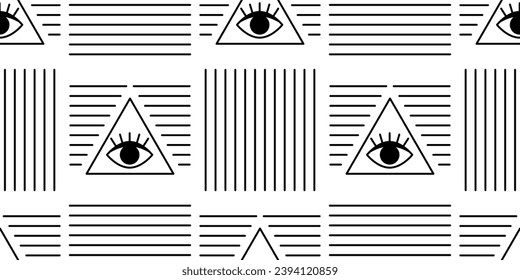 Texture seamless eye pattern. Eye graphic. Black and white mystic seamless pattern. Modern texture Seamless pattern of psychedelic eyes. Vector illustration