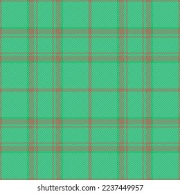 Textura sin fisuras. Comprobación de fondo textil. Vector de tartán trenzado de patrón en colores verde y naranja.