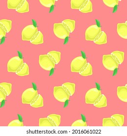 textura de limón sin soldadura sobre fondo rosa, vector plano, diseño de ilustración.