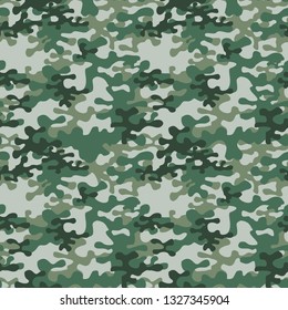 Texture seamless pattern camouflage green military. Abstract print on fabric on paper. Vector