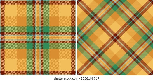 Texture seamless pattern of check background fabric with a tartan vector textile plaid. Set in fashionable colors for fashion clothes for mature ladies.