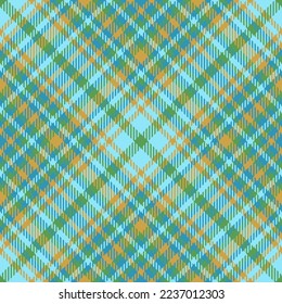 Texture seamless pattern. Check fabric textile. Plaid background vector tartan in blue and green colors.