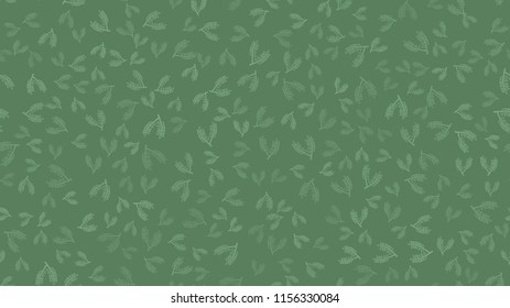 Texture seamless pattern of green plant branches with leaves and stems of natural beautiful malt used in brewing to make beer on a green background. Vector illustration.