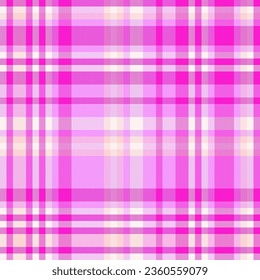 Texture seamless pattern of textile fabric background with a check tartan vector plaid in purple and sea shell colors.