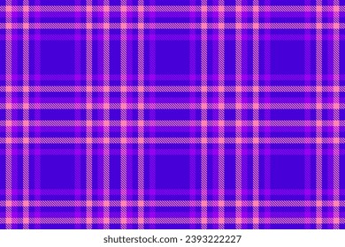 Texture seamless vector of plaid tartan check with a textile background fabric pattern in indigo and pink colors.