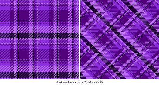 Texture seamless vector of plaid tartan pattern with a check fabric textile background. Set in popular colours. Cozy living room ideas.