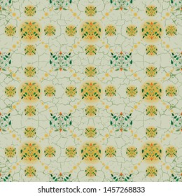 Texture, for a seamless version, floral design in fawn colors, cracks