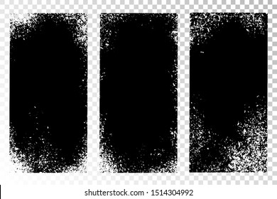 Texture set. Vertical backgrounds. Monochrome abstract textured surfaces for design.