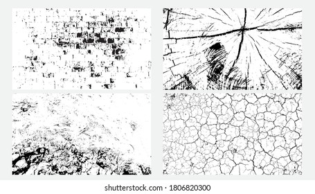 Juego de texturas para tu diseño. Abstracto del vector de grunge. 