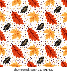 texture sheet sets the seasons, colorful leaves, time of the year, nature times, flat design, vector image