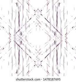 Texture, Shibori. Watercolor Staining Seamless Pattern. Traditional Art. Hand Drawn Painted. Pink Rose Old Geo Native Carpet.  Geometrical Ornamental Tie dye Element.