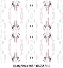 Texture, Shibori. Watercolor Staining Seamless Pattern. Traditional Art. Hand Drawn Painted. Pink Rose Geo Ancient Summer Home Decor.  Graphic Natural Ikat  Motif.