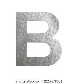 Texture of silver rusty metal, letter B of the English alphabet on a white background - Vector illustration