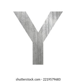 Texture of silver rusty metal, letter Y of the English alphabet on a white background - Vector illustration