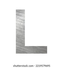 Texture of silver rusty metal, letter L of the English alphabet on a white background - Vector illustration