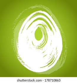 Texture smear in the form of Easter eggs on a green background 2