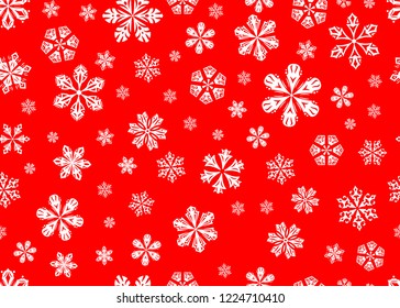 texture snowflakes red seamless repeats. New Year's and Christmas
