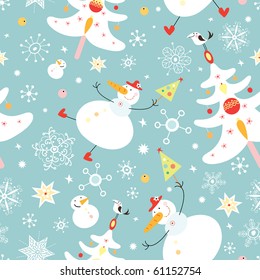 The texture of the snowmen and Christmas trees