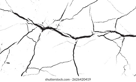 Textura suelo seco patrón de fondo de grieta. negro y blanco vintage de efecto garabato de hormigón agrietado.	