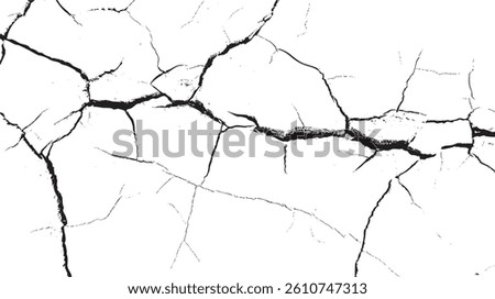 Texture soil dry crack background pattern. black and white vintage of cracked concrete scribble effect.	