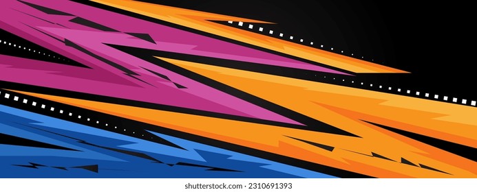 Texture for sport racing. Geometric orange blue pattern vector illustration