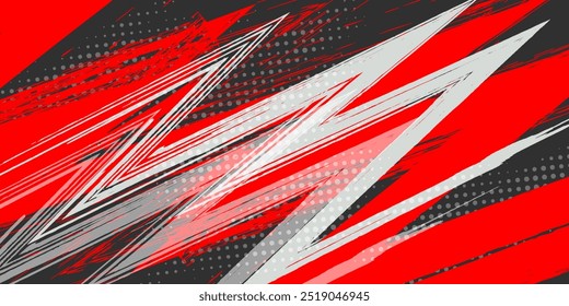 Texture for sport racing. Geometric red grey pattern vector illustration