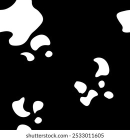 Texture spot, skin black and white cow. Trendy animalistic seamless pattern for fashion, packaging, fabric and more. Vector illustration EPS10.