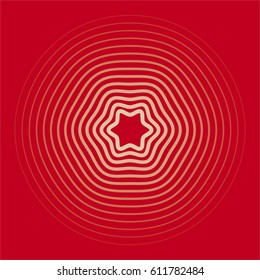 texture star and circles on red background