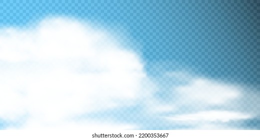 Textur von Dampf, Rauch, Nebel, Wolken. Vektorisolierter Rauch. Aerosol-Effekt	
