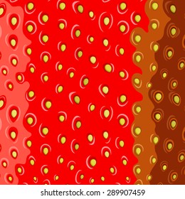 Texture strawberry with chocolate sweet vector background