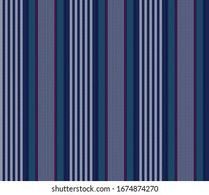 Texture stripe seamless pattern with Blue, Red, Green and white colors vertical parallel stripes.Vector abstract background.