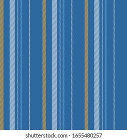 Trazado de textura sin fisuras con los colores clásicos azul, amarillo y blanco rayas paralelas verticales.Fondo abstracto vectorial.