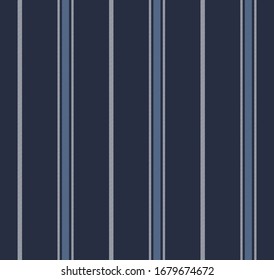 Texture stripe seamless pattern with Dark Blue, Blue and White colors vertical parallel stripes.Vector abstract background.