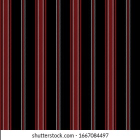 Texture stripe seamless pattern with Red, Black and white colors vertical parallel stripes.Vector abstract background.