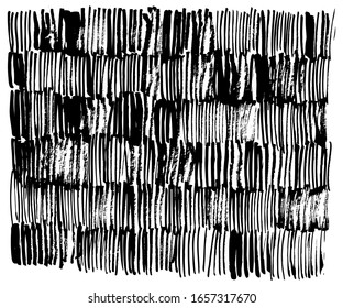 The texture of the strokes of hand-drawn brush and ink. Black and white vector illustration. Can be used in social networks, for articles, publications, postcards, print, poster, sticker, on a T-shirt