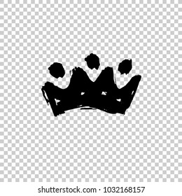 Texture strokes thick paint in the form of a crown isolated on white background