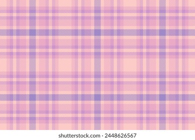 Texture tartan background of seamless vector plaid with a check fabric pattern textile in light and pink colors.