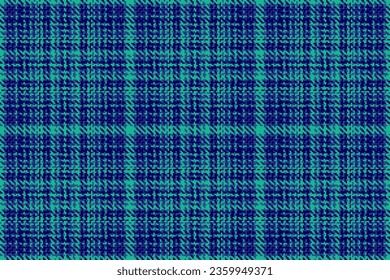 Texture tartan check of fabric plaid background with a seamless pattern textile vector in blue and teal colors.