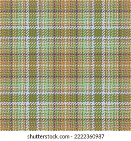Tartán de textura. Comprobación de vectores de tejido. Patrón textil sin costuras de fondo en colores violeta y naranja.
