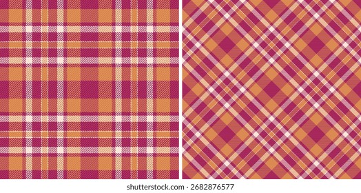 Textura tartan plaid de tecido de vetor têxtil com um padrão de fundo verificar sem costura. Definido em cores de verão para capas de edredão modernas no quarto.