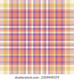 Texturtartan nahtlos aus gepolstertem Muster prüfen mit einem textilen Vektorgewebe Hintergrund in Rot und Magenta Farben.