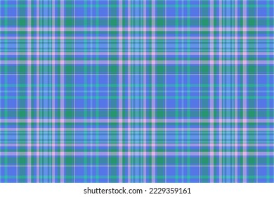 Texture tartan textile. Background seamless fabric. Vector pattern plaid check in turquoise and light colors.