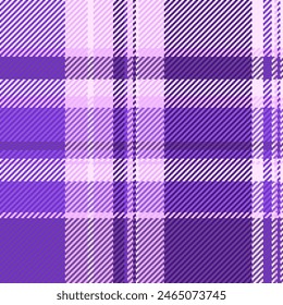 Texture tartan textile of check fabric seamless with a pattern plaid vector background in violet and light colors.