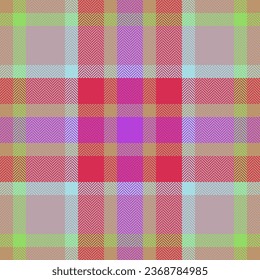 Texture tartan textile of seamless check background with a plaid vector fabric pattern in pastel and orange colors.