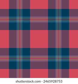 Texture tartan vector of check background seamless with a fabric plaid textile pattern in pink and cyan colors.